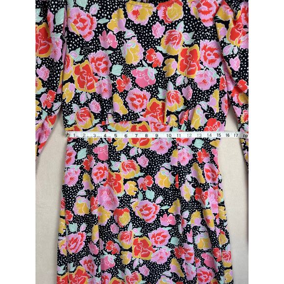 Topshop Floral Long sleeve open back dress Slit front Empire Waist Size US 6 - Picture 8 of 11